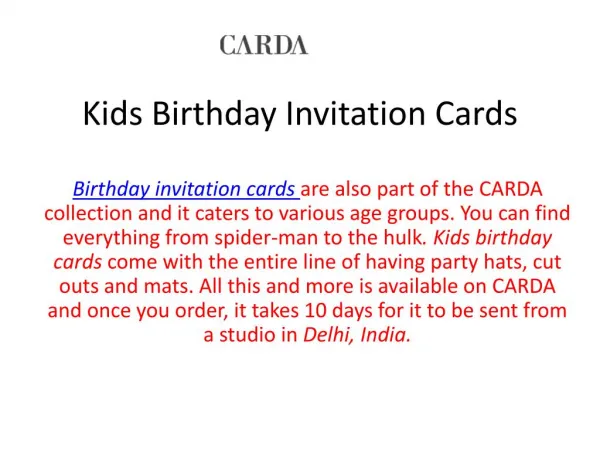 Birthday Invitation Cards