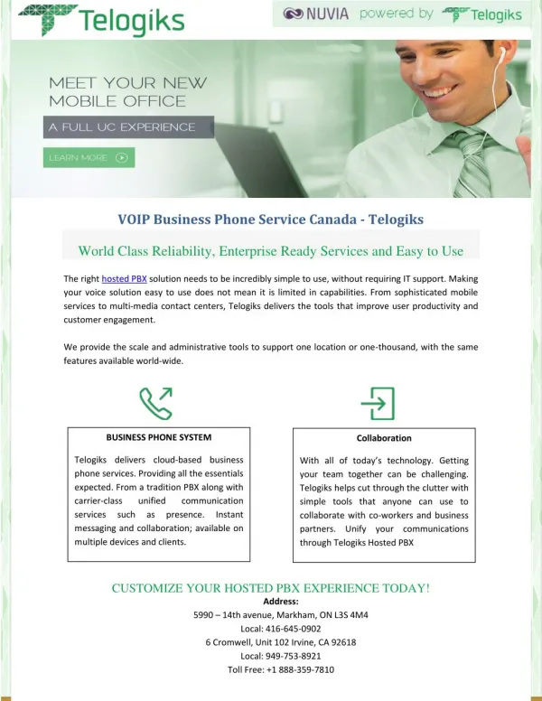 VOIP Business Phone Service Canada – Telogiks