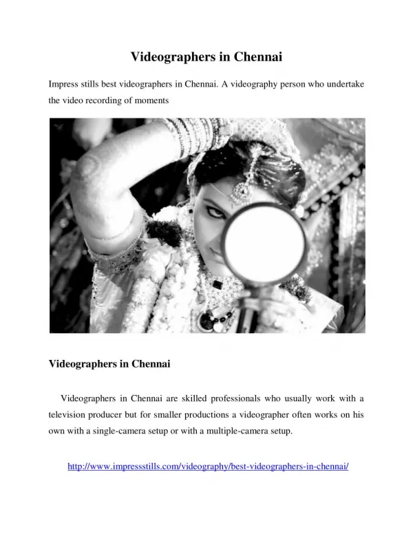 Videographers in Chennai