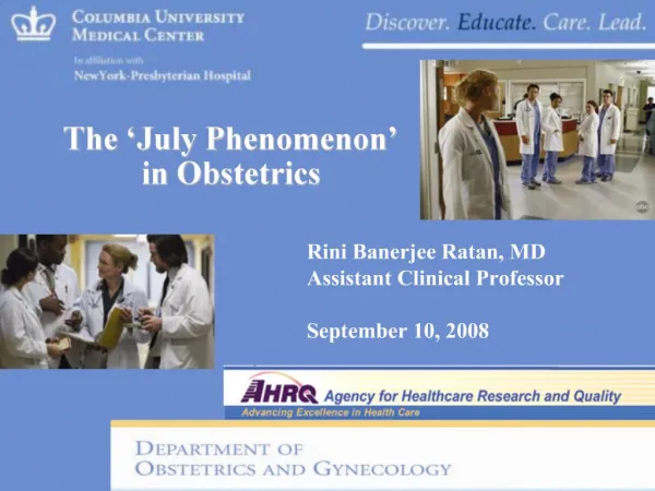 The July Phenomenon in Obstetrics