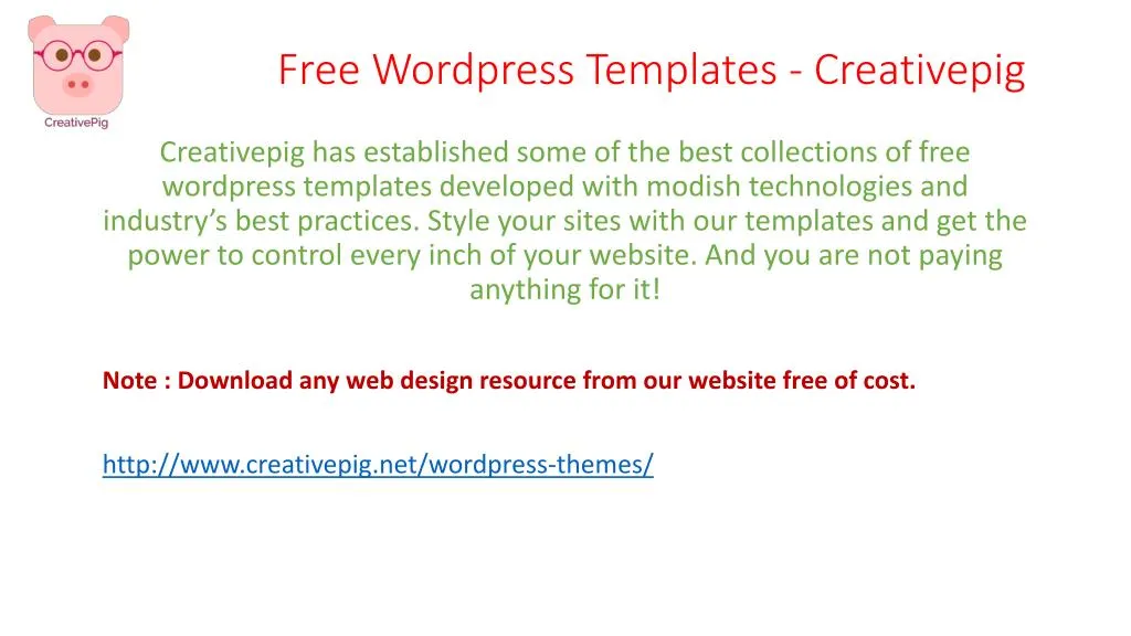 free wordpress templates creativepig