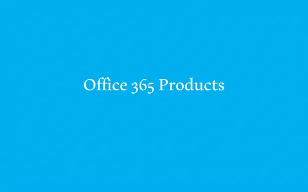 Office 365 Products List