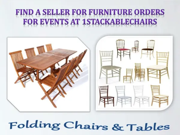 Find a Seller for Furniture Orders for Events at 1stackablechairs