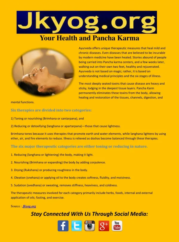 Your Health and Pancha Karma