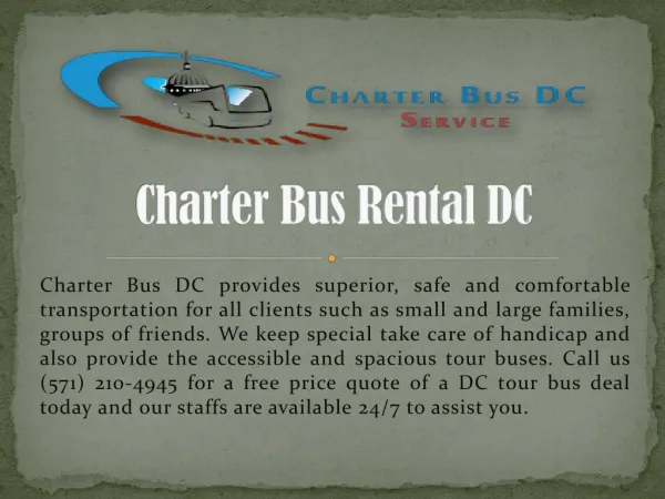 DC Charter Bus Rental Service
