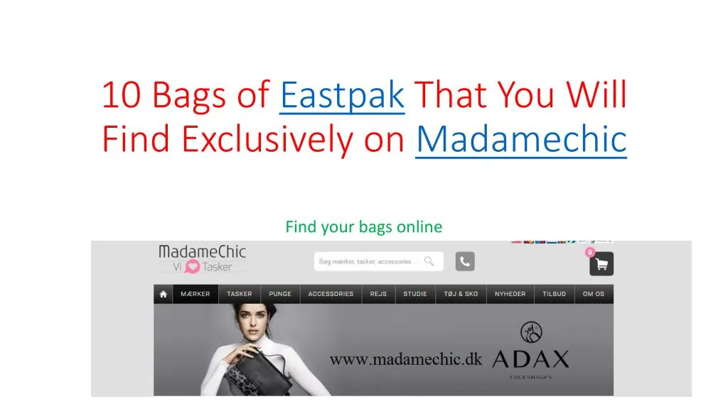10 bags of eastpak that you will find exclusively on madamechic