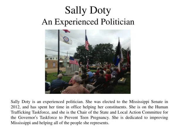 Sally Doty - An Experienced Politician