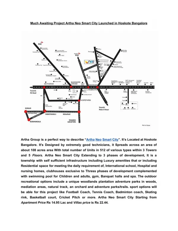 Much Awaiting Project Artha Neo Smart City Launched in Hoskote Bangalore