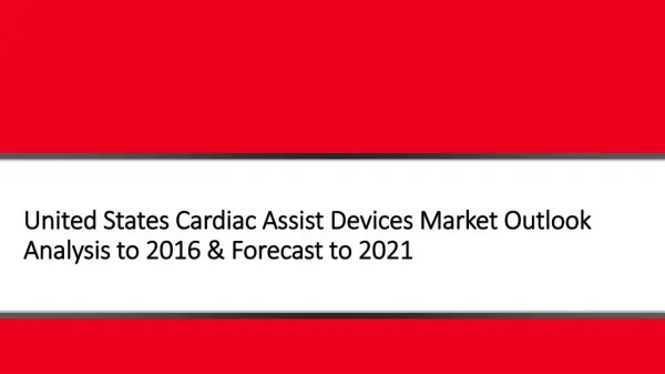 United States Cardiac Assist Devices Market Outlook Analysis to 2016 & Forecast to 2021