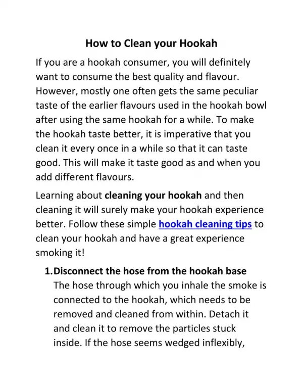 How to Clean Your Hookah