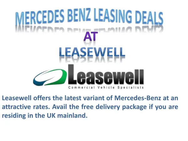 Mercedes Benz Leasing Deals