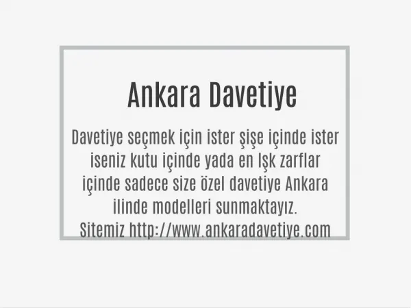 Ankara Davetiye