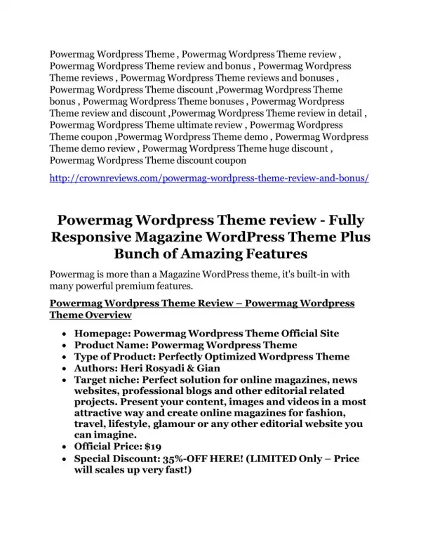 Powermag Wordpress Theme review - (free) jaw-drop bonuses
