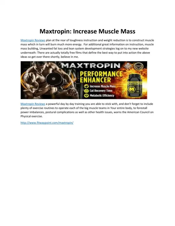 Maxtropin: Increase Muscle Mass