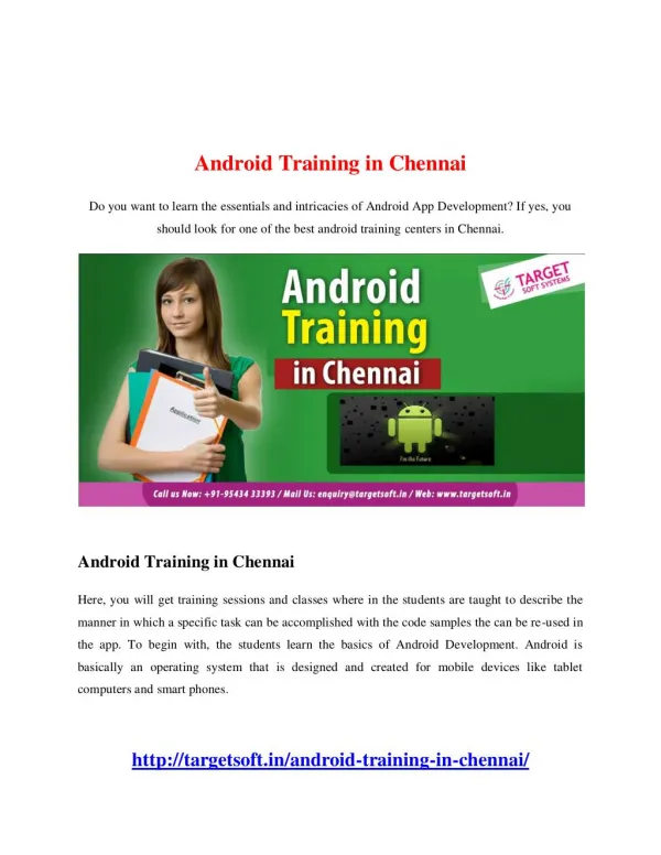 Android Training in Chennai