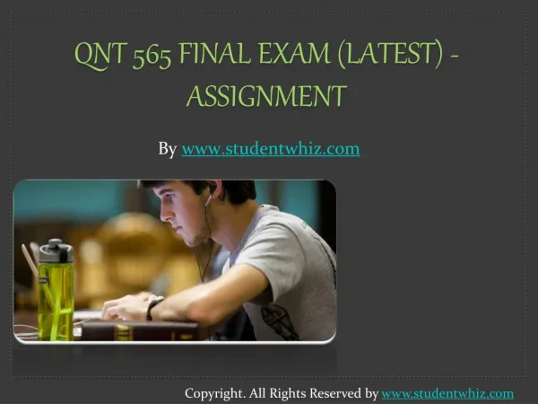 Latest QNT 565 Final Exam