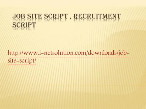 Job Site Script , Recruitment Script