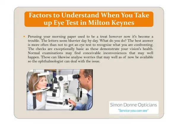 Factors to Understand When You Take up Eye Test in Milton Keynes