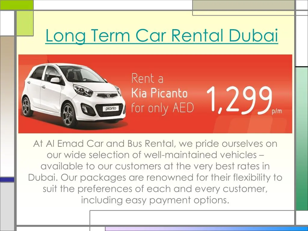 long term car rental dubai