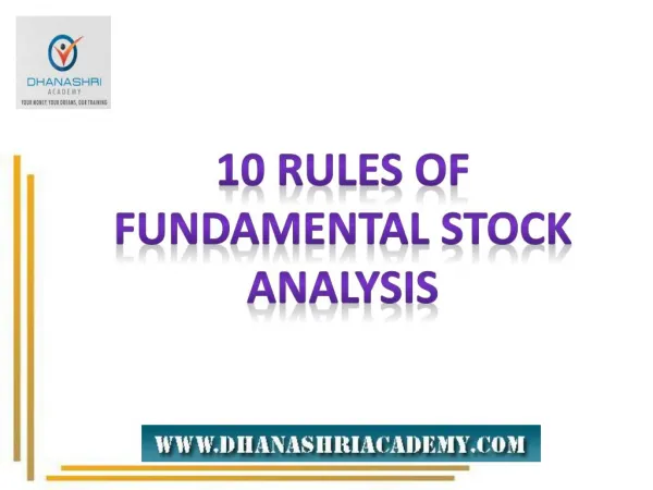 Fundamental Analysis Uses Specific Rules