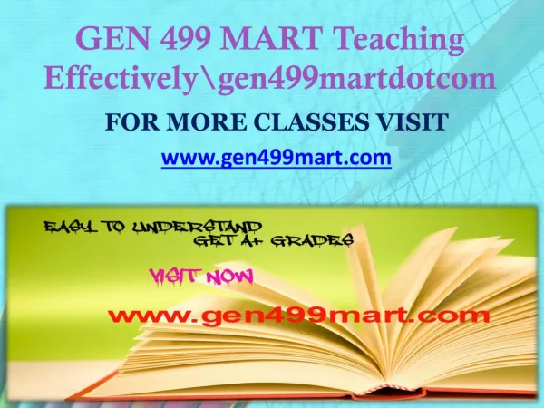 GEN 499 MART Teaching Effectively gen499martdotcom