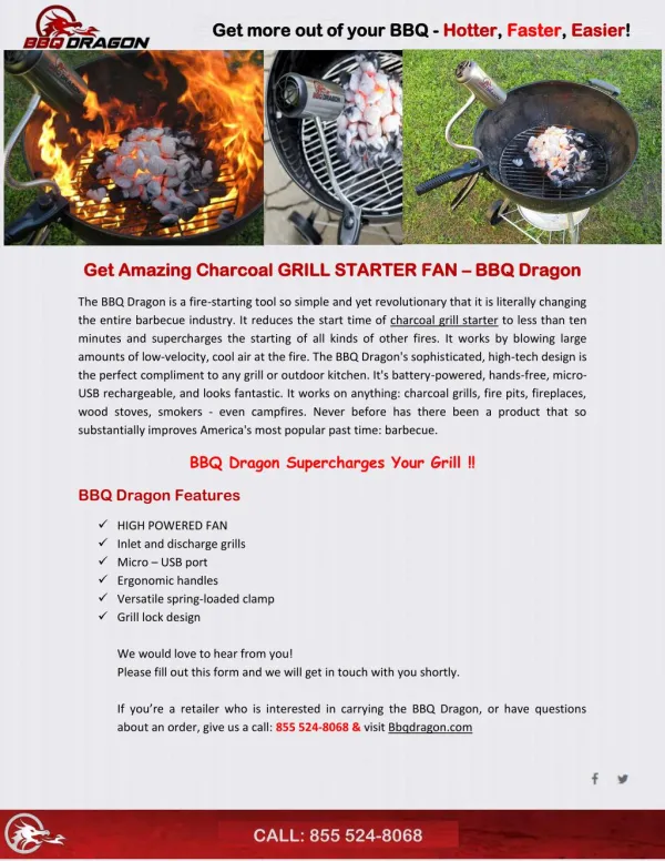 Get Amazing Charcoal GRILL STARTER FAN – BBQ Dragon