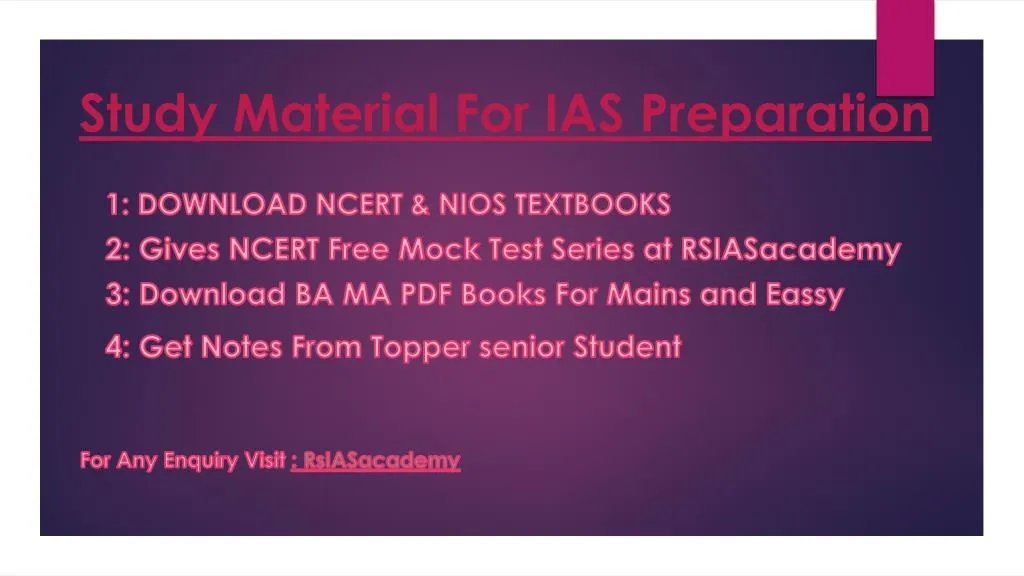 study material for ias preparation