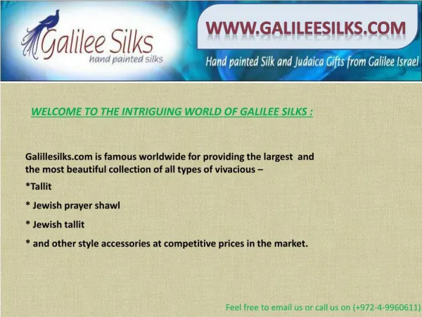 Talliit, jewish tallit and prayer shawl at galileesilks.com