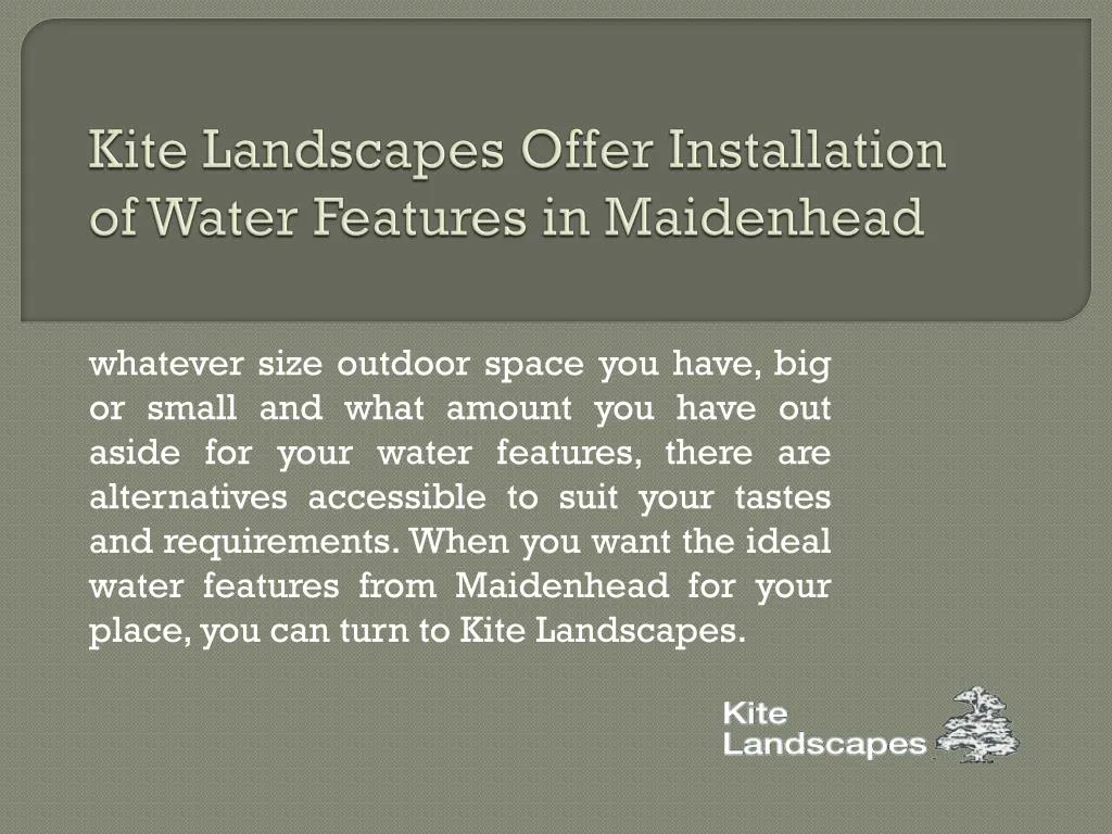 kite landscapes offer installation of water features in maidenhead