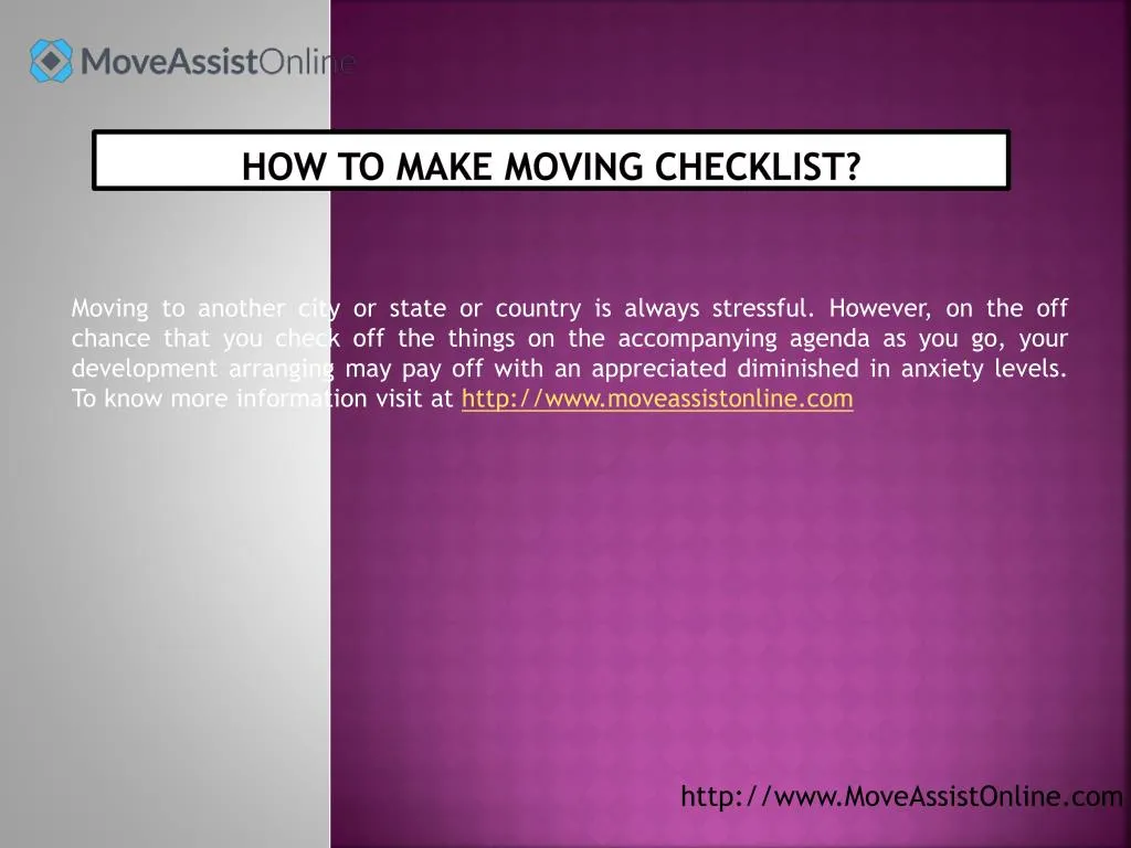 how to make moving checklist