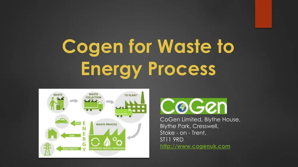 cogen for waste to energy process