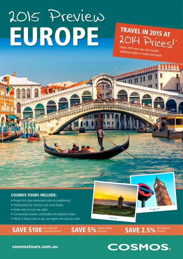 Europe Tour Packages - Cosmos Tours