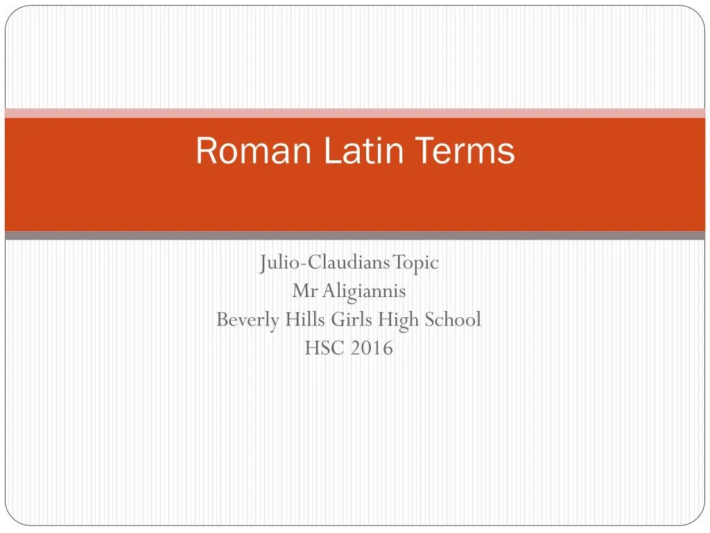 roman latin terms