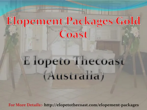 Elopement Packages Gold Coast