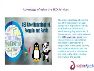 Advantage of using the SEO Services