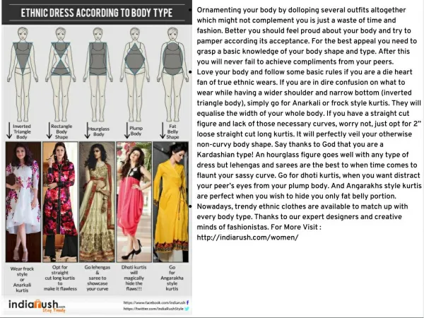 Ethnic Dress According To Body Type