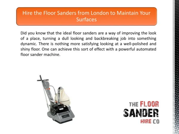 Hire the Floor Sanders from London to Maintain Your Surfaces