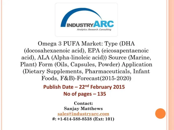 “Omega-3 PUFA Ingredients Market (2015 - 2020)”