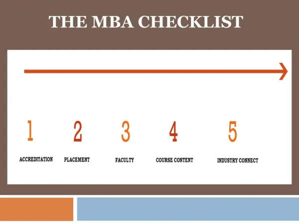 THE MBA CHECKLIST