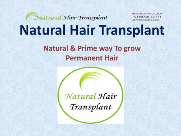 Natural Hair Transplant -The best hair loss treatment provider in India.....
