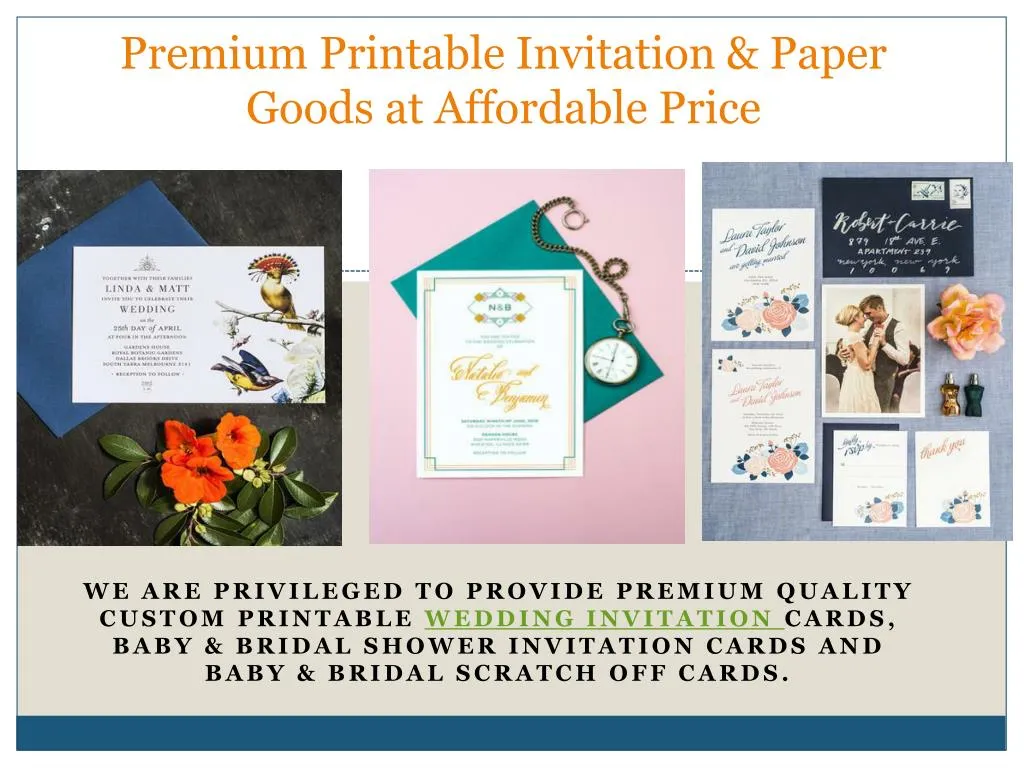 premium printable invitation paper goods at affordable price
