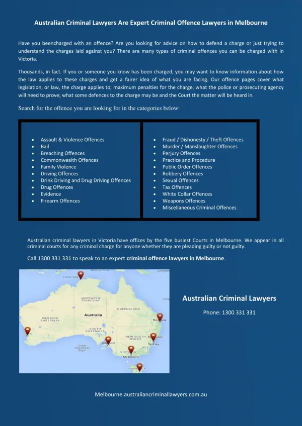 Australian Criminal Lawyers Are Expert Criminal Offence Lawyers in Melbourne