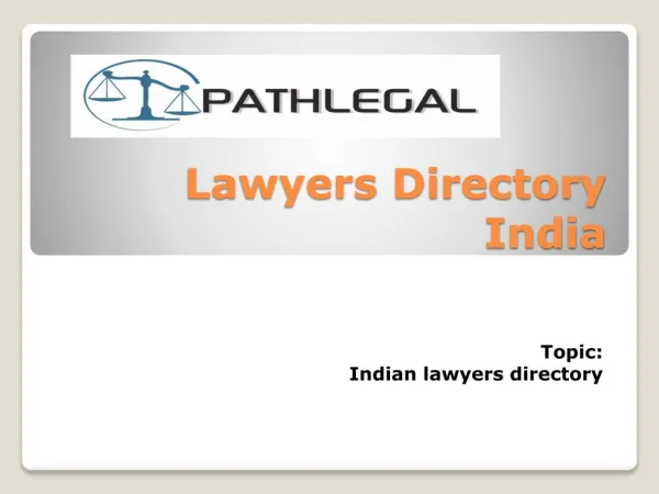 Lawyers Directory India| Counsel Directory India