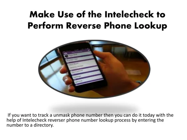 Reverse Phone Number Lookup Process With Intelechek