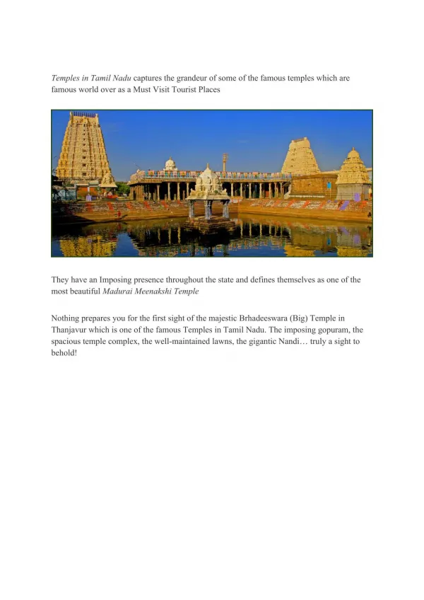 Temples in Tamilnadu