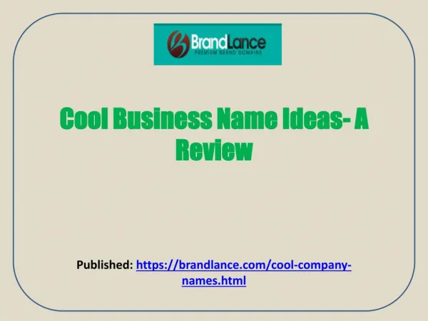 Cool Business Names Ideas List