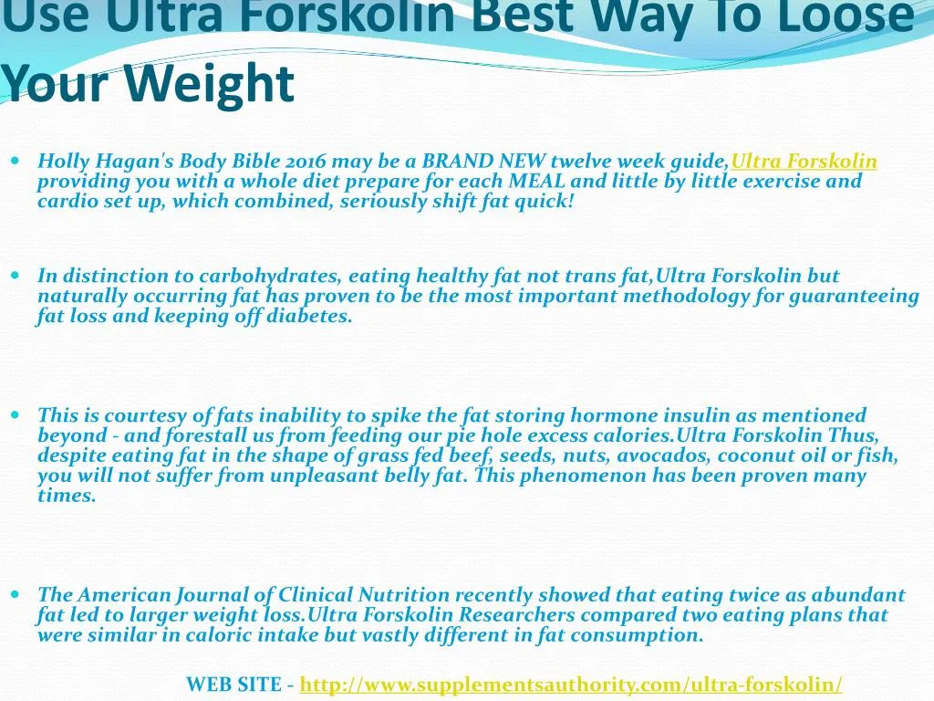 use ultra forskolin best way to loose your weight