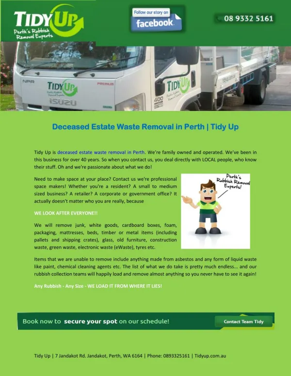 Deceased Estate Waste Removal in Perth | Tidy Up