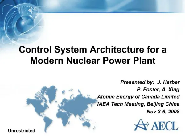 Control System Architecture for a Modern Nuclear Power Plant