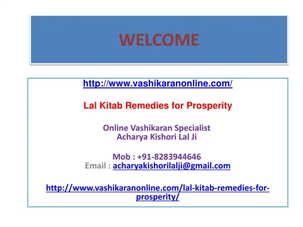 Lal Kitab Remedies for Prosperity--- 91-8283944646